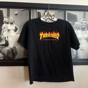 Thrasher Black Shirt with Red Details
